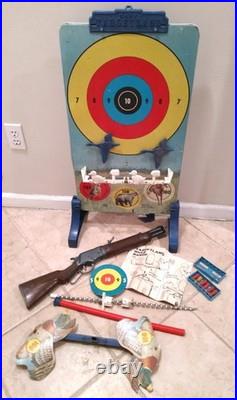 Vintage 1968 Marx Targetland Rifle Range Tin Target Shooting Game With Box