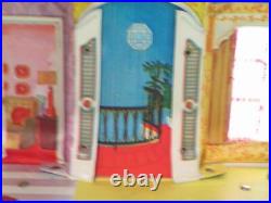 Vintage 1969 Vinyl Dollhouse by Ideal with Doll Family & Furniture Accessories