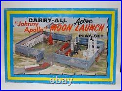 Vintage 1970 Marx Carry-All Johnny Apollo Action Moon Launch Play Set 4630