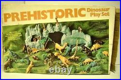 Vintage 1970's Marx Prehistoric Dinosaurs Cavemen Mountain 3D Playset withBox