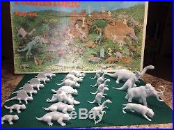 Vintage 1970s Marx Prehistoric Dinosaur & Cavemen Play Set in Original Box