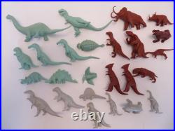 Vintage 1970s Marx Prehistoric Mountain & 25 Marx Dinosaurs 1960s T-Rex Bronto