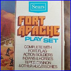 Vintage 1970s Sears Fort Apache Marx Play Set in Box #59841