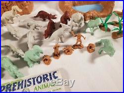 Vintage 1971 Marx Prehistoric Dinosaur Cavemen Play Set #3398 In Original Box