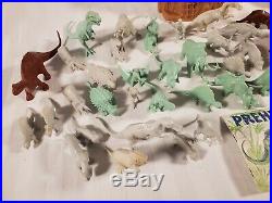 Vintage 1971 Marx Prehistoric Dinosaur Cavemen Play Set #3398 In Original Box