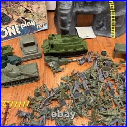 Vintage 1974 Marx Navarone Play Set 3412 with Box Army Figures Close To Complete