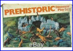 Vintage 1978 Marx Prehistoric Dinosaur Cavemen Mountain 3D Playset withBox