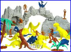 Vintage 1978 Marx Prehistoric Dinosaur Cavemen Mountain 3D Playset withBox