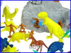 Vintage 1978 Marx Prehistoric Dinosaur Cavemen Mountain 3D Playset withBox