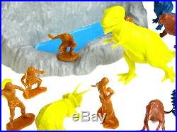 Vintage 1978 Marx Prehistoric Dinosaur Cavemen Mountain 3D Playset withBox