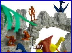 Vintage 1978 Marx Prehistoric Dinosaur Cavemen Mountain 3D Playset withBox