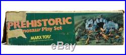 Vintage 1978 Marx Prehistoric Dinosaur Cavemen Mountain 3D Playset withBox