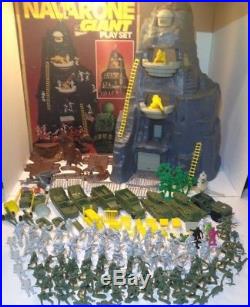 Vintage 1980 Navarone Mountain Giant Play Set Marx Toys 122 Army Men with Box