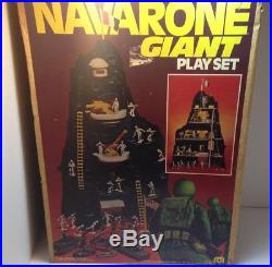 Vintage 1980 Navarone Mountain Giant Play Set Marx Toys 122 Army Men with Box