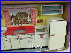 Vintage 50's Louis Marx Complete Modern Kitchen Set With Original Box