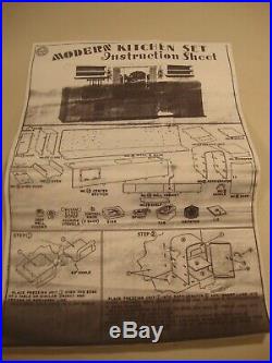 Vintage 50's Louis Marx Modern Kitchen Set With Original Box 100% COMPLETE