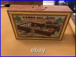 Vintage 50s 60s Marx #4685 Carry-All Boot Fort Ft Apache Playset With Figures