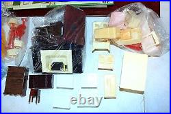 Vintage 50s Marx Suburban Colonial Doll House withBox & Furniture, Tin Litho #4052