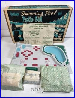 Vintage 60's Marx Outdoor Swimming Pool and Patio Set Compete New