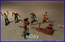 Vintage'60s Huge Lot Marx Western Playset Figures & Blackman Town HO Miniature