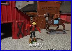 Vintage'60s Huge Lot Marx Western Playset Figures & Blackman Town HO Miniature