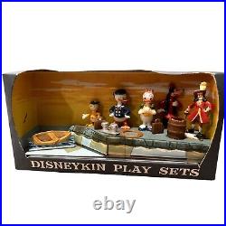 Vintage 60s Marx Disneykins Play Sets Toys Boat Water Hook Donald Duck & Friends