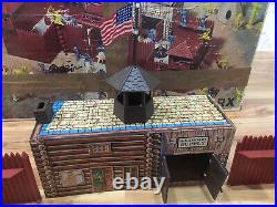 Vintage 60s Marx Fort Apache Playset No 3681 Soldiers Cowboys Indians Accesories