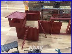 Vintage 60s Marx Fort Apache Playset No 3681 Soldiers Cowboys Indians Accesories