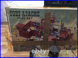 Vintage 60s Marx Fort Apache Playset No 3681 Soldiers Cowboys Indians Accesories