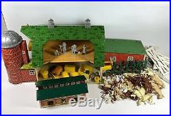 Vintage 60s Marx Sears Happi Time Barn Farm with People, Animals, Fences, Plants