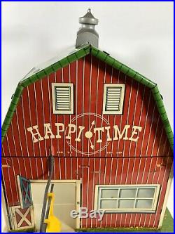 Vintage 60s Marx Sears Happi Time Barn Farm with People, Animals, Fences, Plants