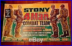 Vintage 60s Marx Stony 4-Man Combat Team GI Poseable Action Soldier Play Set