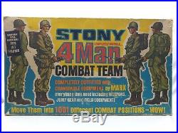 Vintage 60s Marx Stony 4-Man Combat Team GI Poseable Action Soldier Play Set