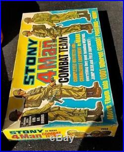 Vintage 60s Marx Stony 4-Man Combat Team GI Poseable Action Soldier Play Set