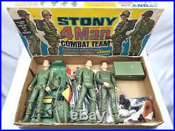 Vintage 60s Marx Stony 4-Man Combat Team GI Poseable Action Soldier Play Set