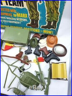 Vintage 60s Marx Stony 4-Man Combat Team GI Poseable Action Soldier Play Set