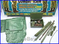 Vintage 60s Marx Stony 4-Man Combat Team GI Poseable Action Soldier Play Set