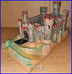 Vintage 70's Timpo Medieval Knights Castle on Rock like Marx Elastolin Britains