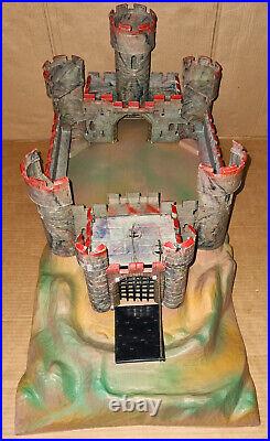 Vintage 70's Timpo Medieval Knights Castle on Rock like Marx Elastolin Britains