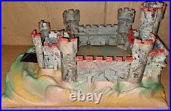 Vintage 70's Timpo Medieval Knights Castle on Rock like Marx Elastolin Britains