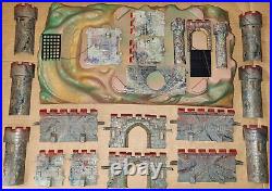 Vintage 70's Timpo Medieval Knights Castle on Rock like Marx Elastolin Britains