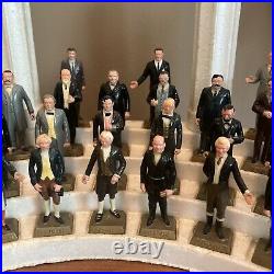 Vintage Early Marx Complete Presidents Set 35 Painted Plastic Figures on Display