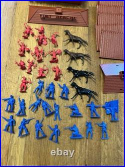 Vintage Fort Apache Western Play Set Marx Toy Street Plastic Figures Horses Bldg
