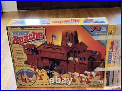 Vintage Fort Apache Western Play Set Marx Toy Street Plastic Figures Horses Bldg