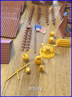 Vintage Fort Apache Western Play Set Marx Toy Street Plastic Figures Horses Bldg