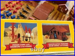 Vintage Fort Apache Western Play Set Marx Toy Street Plastic Figures Horses Bldg