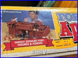 Vintage Fort Apache Western Play Set Marx Toy Street Plastic Figures Horses Bldg