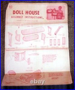 Vintage Imagination Dollhouse with Box Marx Toys 1960's with Furniture RARE