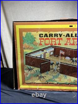 Vintage LOUIS MARX Fort Apache Carry-All Action Playset with Accessories 1968