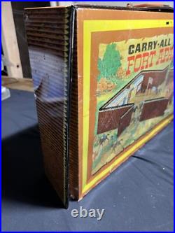 Vintage LOUIS MARX Fort Apache Carry-All Action Playset with Accessories 1968